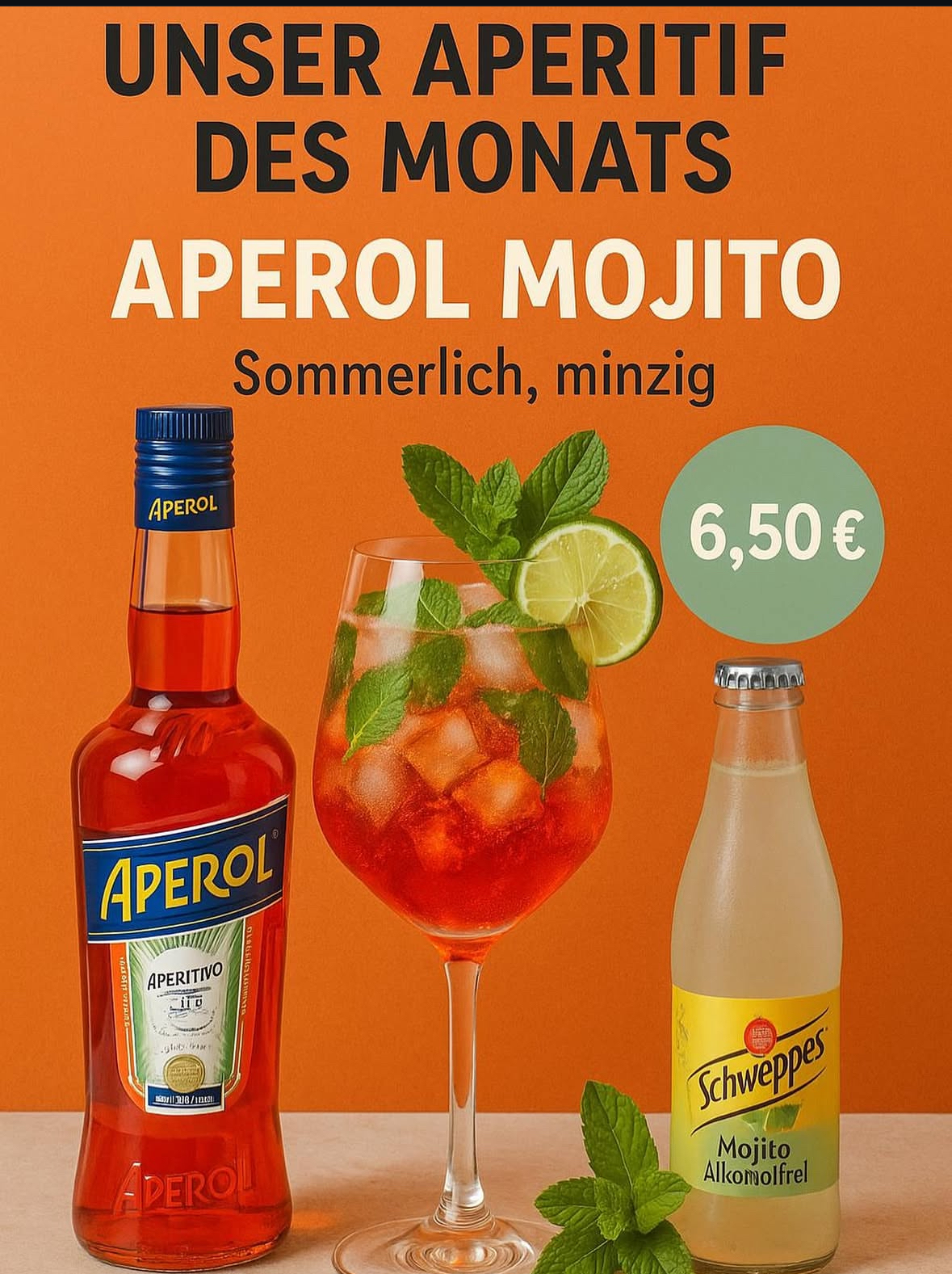 Aperol Mojito – Aperitif des Monats